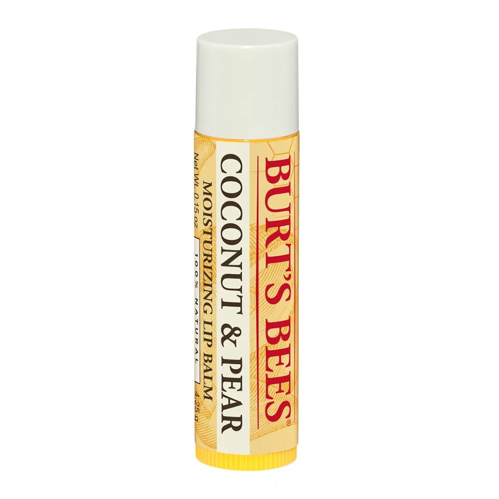 Burts Bees 100% Natural Moisturizing Lip Balm with Beeswax, Coconut and Pear, 0.15 Oz